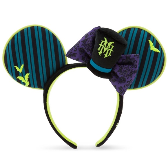 Disney Accessories - Disney Haunted Mansion Mickey Minnie Ears Headband Glow In The Dark Halloween